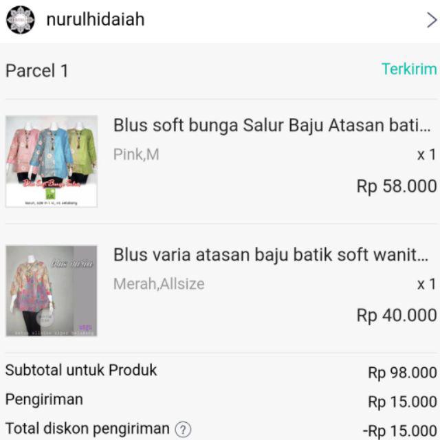 Blus Soft Bunga Salur Baju Atasan Batik Wanita Kerja Modern.