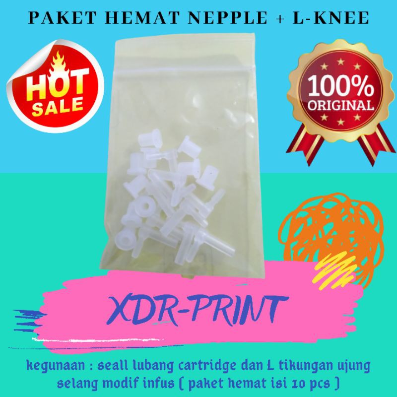 Jual Paket hemat Nepple dan L-Knee perlengkapan modif infus printer