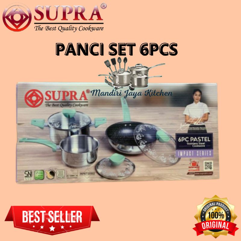 Panci Supra 7pcs Stainless Steel PASTEL/Panci Supra 6pcs Stainless Steel PASTEL