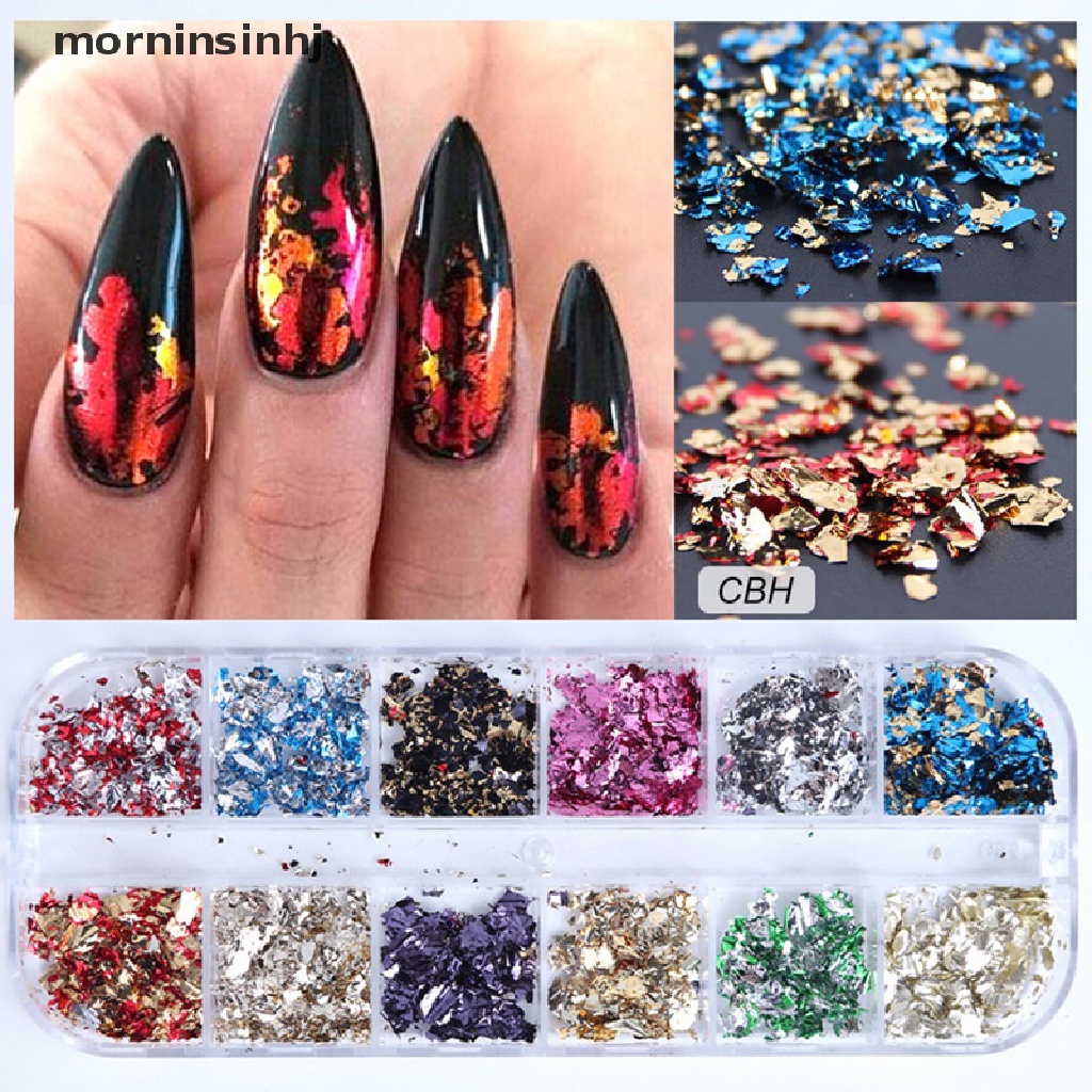 Mornin 8g Glitter Bentuk Snowflake Warna Pelangi Untuk Dekorasi Nail Art