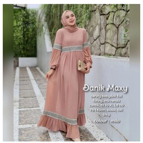 JS Danik Maxy WD - Dress Ceruty Premium Ootd Baju Wanita Muslimah