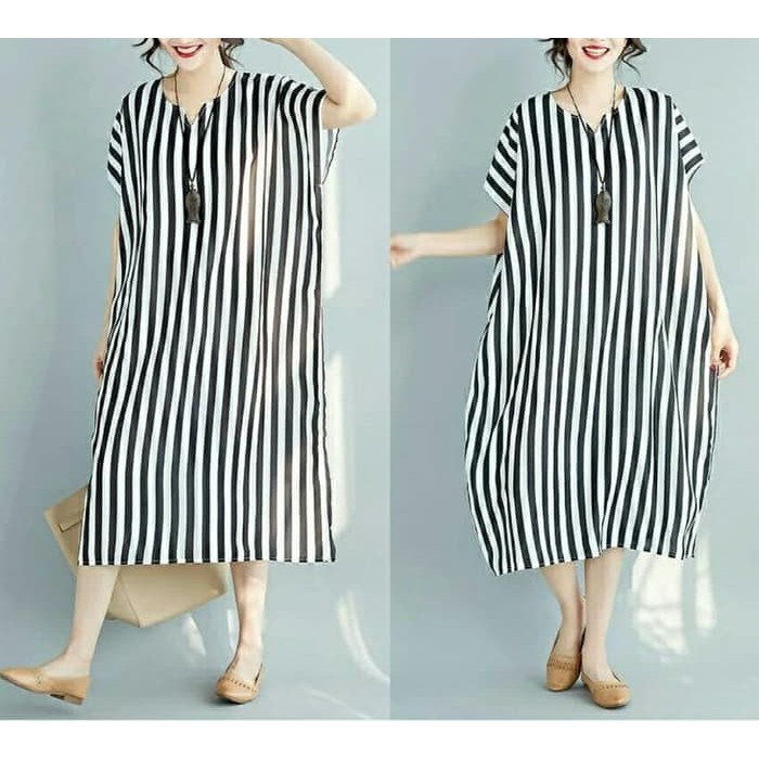 JUMBO KALONG DRESS / DRESS KATUN XXL / DRESS STRIPE / DRESS JUMBO MIDI