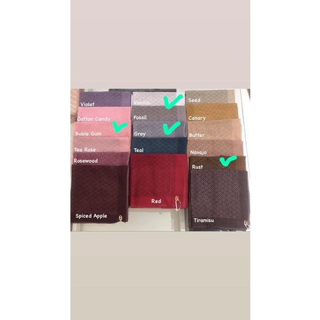 Tapis Series Vanilla bubble gum rust lotus navajo buttonscarves benang jarum bs new bukan preloved