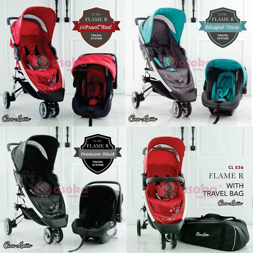 Stroller Cocolatte Flame R CL 536 Travel System ASOKA