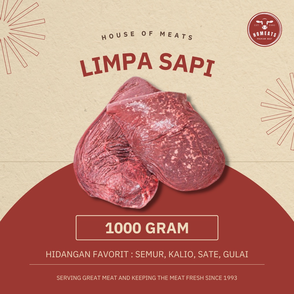 

Limpa Sapi Lokal Segar 1000 Gram