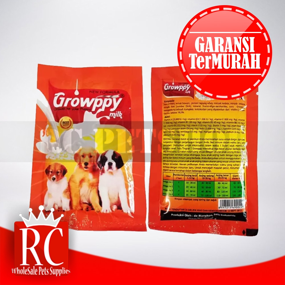 Susu anak anjing puppy milk GROWPPY Dog Milk Puppy 30 gr anakan sachet