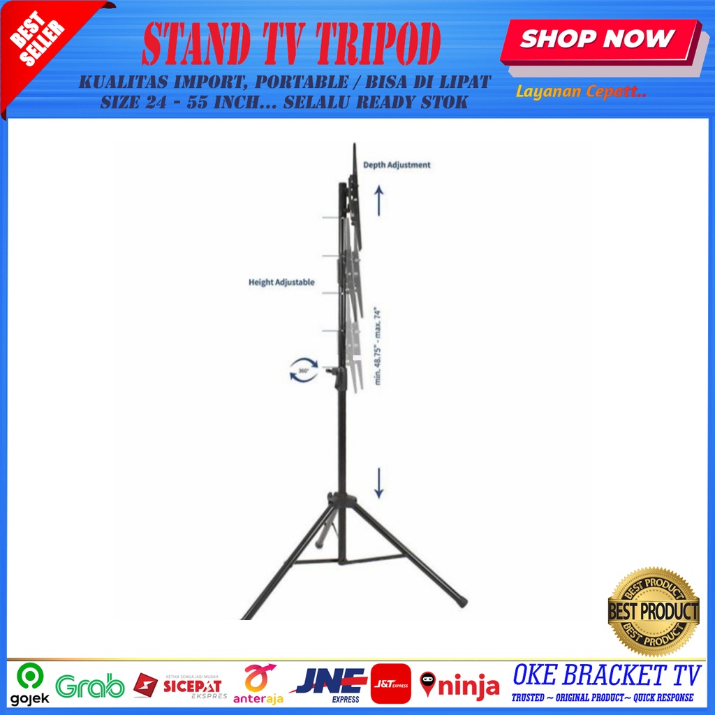 BRACKET TV STANDING TRIPOD 24 - 55 INCI