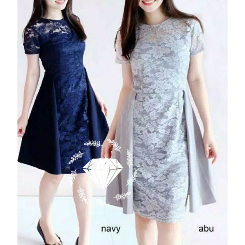 PCS DRESS ANASTASIA BRUKAT MOSCREPE MR ADA VIDEO REVIEW ASLI PRODUK 2 UKURAN L XL