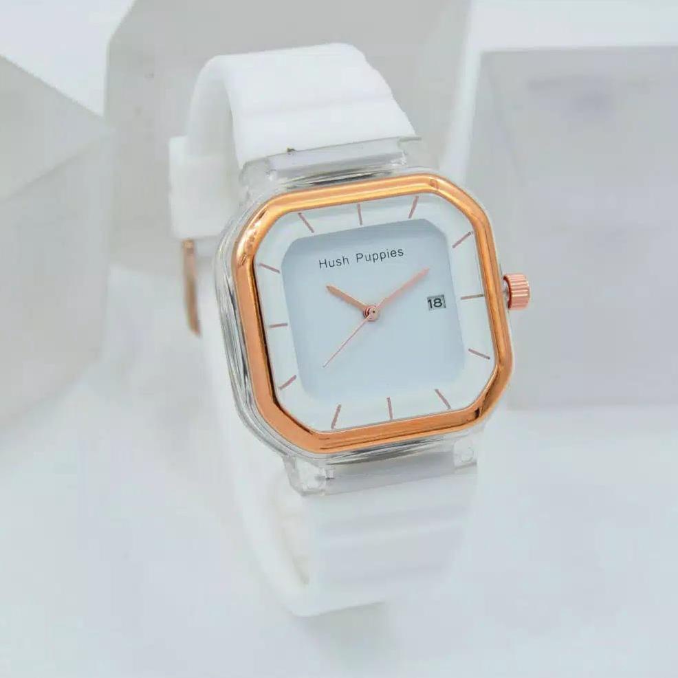 UA.339439– Jam Tangan Wanita HP70 hushpuppies strap Rubber KOTAK Trendy Tgl aktif