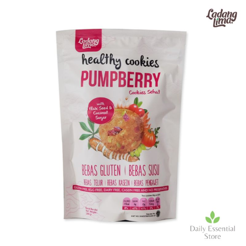 

Healthy Cookies Pumpberry Ladang Lima Gluten Free 180 gr