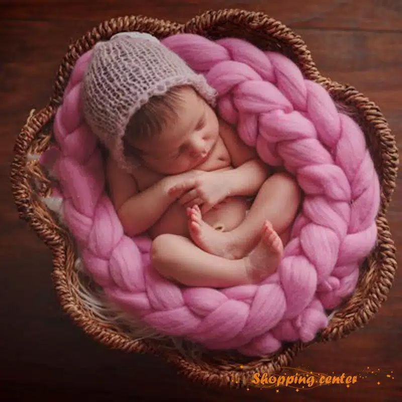 wool kepang newborn photography property | braided wool | prop newborn photography