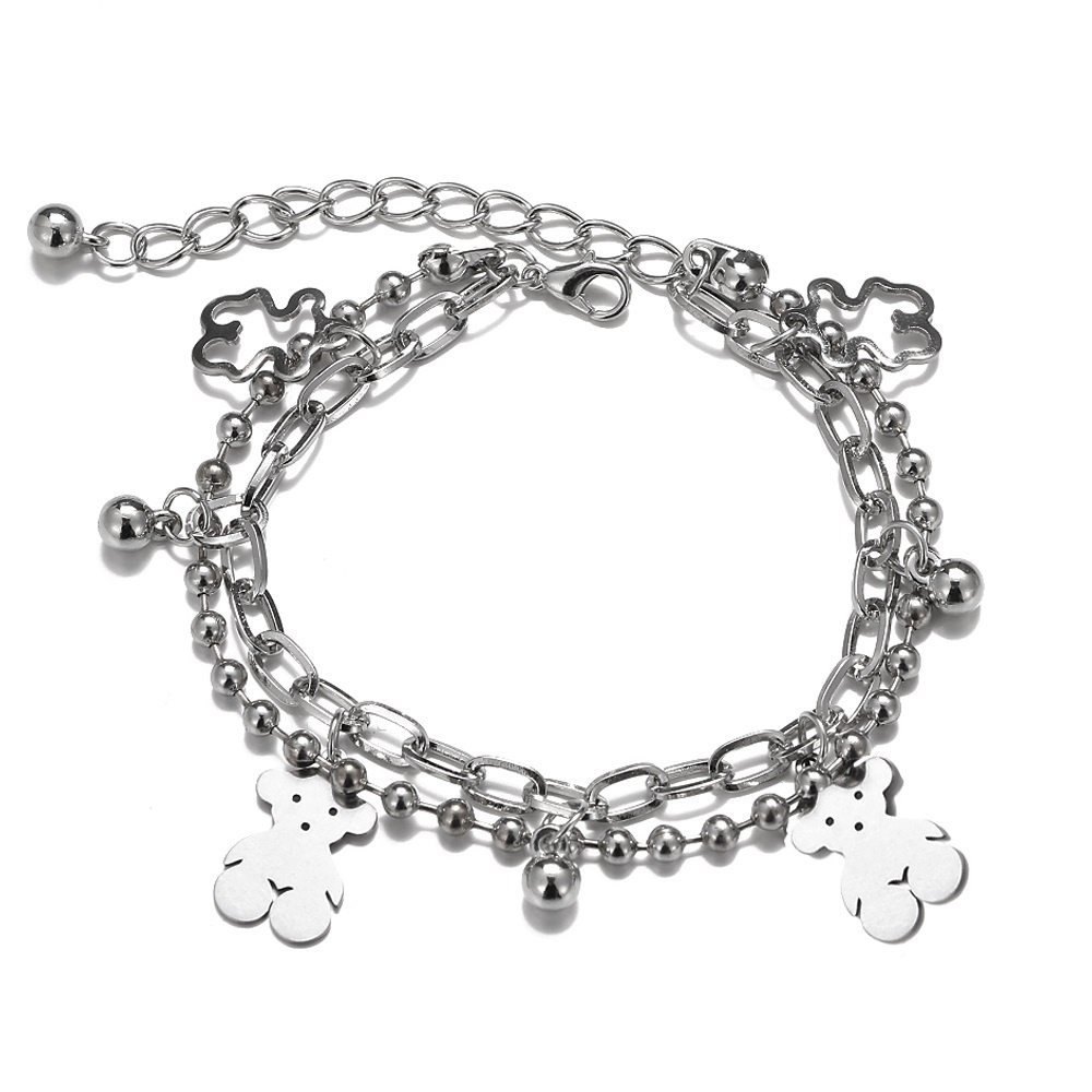 Gelang Mutiara Bentuk Hati Butterfly Warna Silver Gaya Retro Korea Untuk Wanita-17