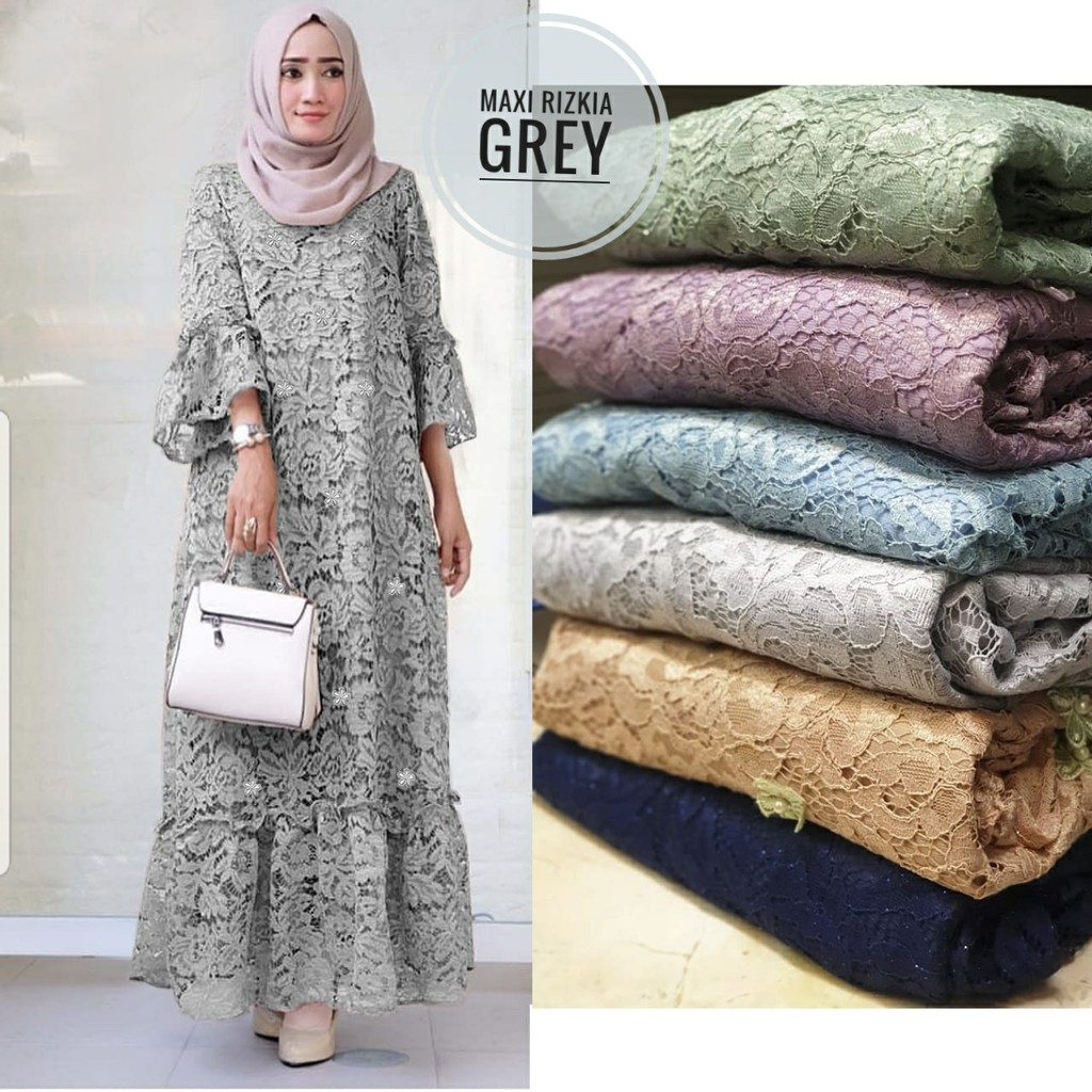 015 Maxi Rizkia Busana Muslim Baju Pakaian Gamis Maxi Dress Baru Murah Grosir TanahAbang