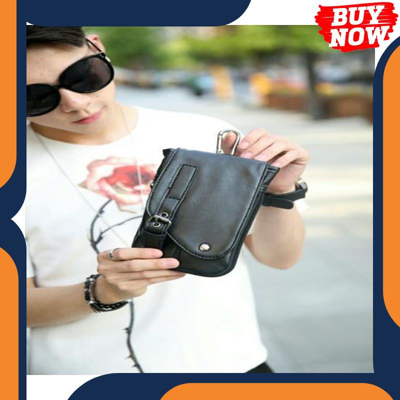 DSQ256 Tas Selempang Pria Tas Pinggang Hp Slempang Kulit