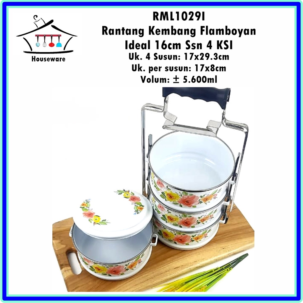 RML1029I Rantang Kembang Flamboyan Ideal 16cm/4 Susun 4 KSI