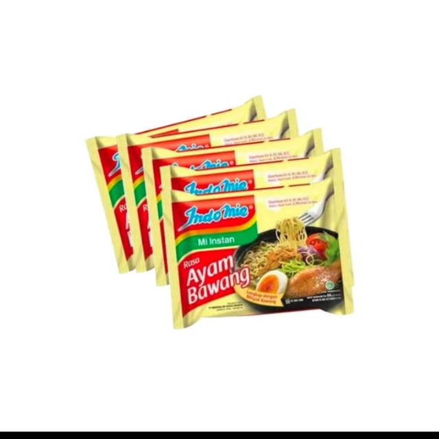 Indomie Mie Ayam Bawang 69 gr - 5 pcs bundle.