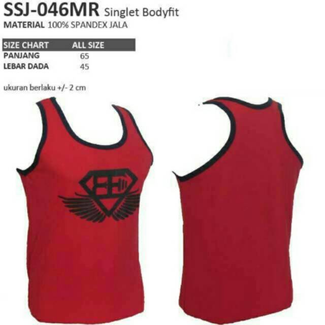 Singlet sport fitness bodyfit merah