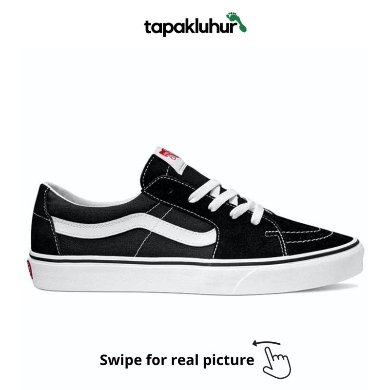 VANS SK8 LOW CLASSIC BLACK TRUE WHITE || RESMI PT NAVYA