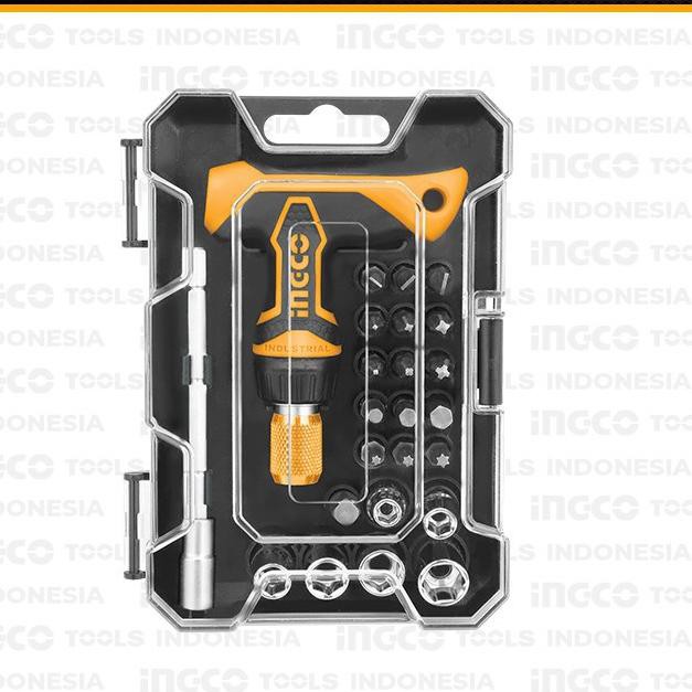 [KODE 35] 24-Pcs T-Handle Wrench Screwdriver Set INGCO HKSDB0188 Toolkit Sepeda Obeng Gagang TERMURA