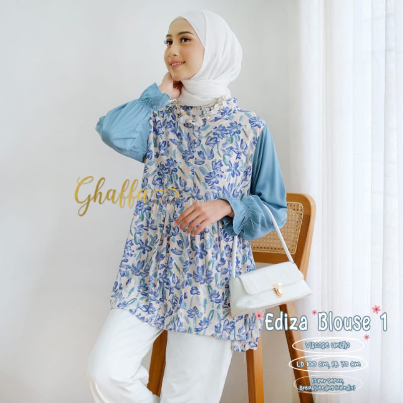 EDIZA BLOUSE kode 1 BY GHAFFA THE LABEL (BLOUSE MOTIF) Blouse muslimah rayon viscose rekomended