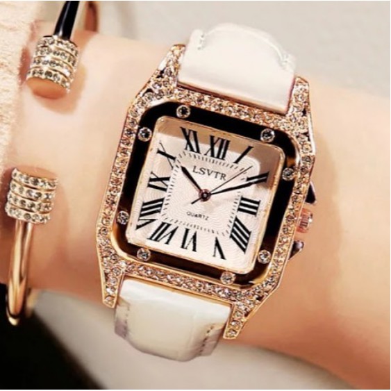 BBS J007 JAM TANGAN FASHION DIAMOND PETAK JAM TANGAN WANITA IMPORT BATAM