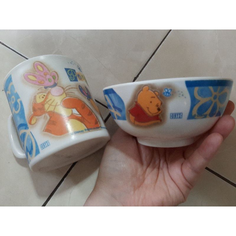 SECOND MANGKOK + CANGKIR MELAMINE WINNIE THE POOH