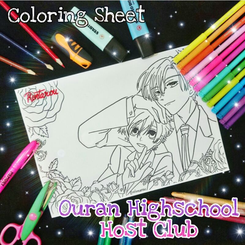 

Coloring Sheet Anime Ouran Highschool Host Club