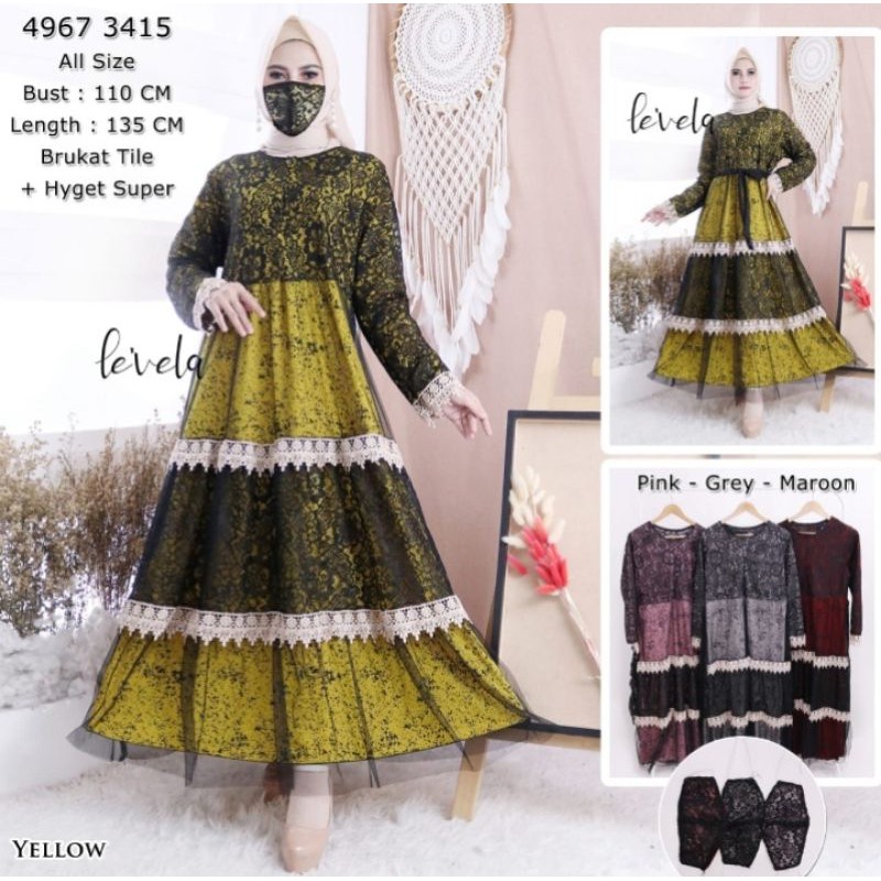 GAMIS BRUKAT HITAM / GAMIS UMPAK / GAMIS KOMBINASI RENDA /  GAMIS BRUKAT MIX TILE / GAMIS ADA PURING