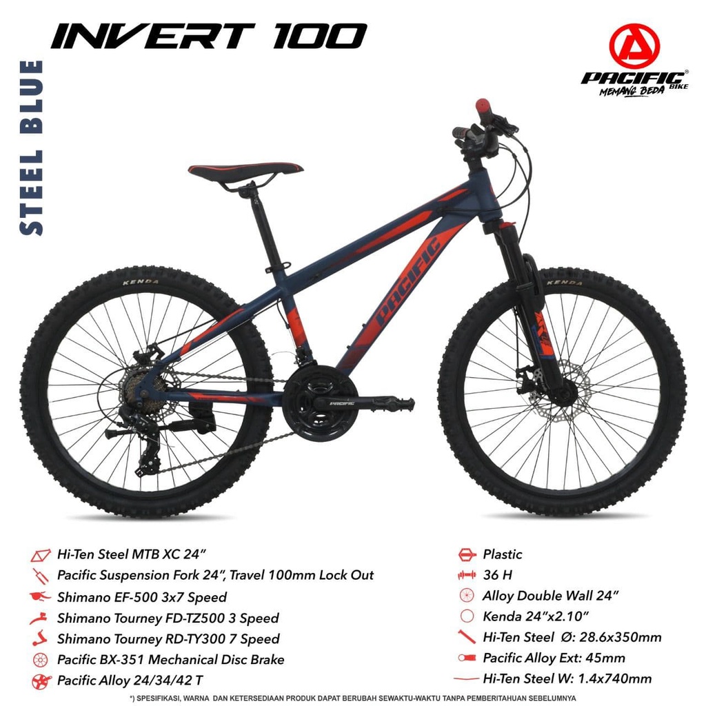 SEPEDA MTB 24" PACIFIC INVERT 100