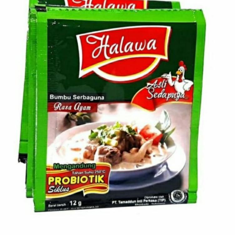

[KODE PRODUK HYIQH3346] BUMBU MASAK INSTAN PROBIOTIK RASA AYAM SACHET ISI 12 GRAM BRAND HALAWA