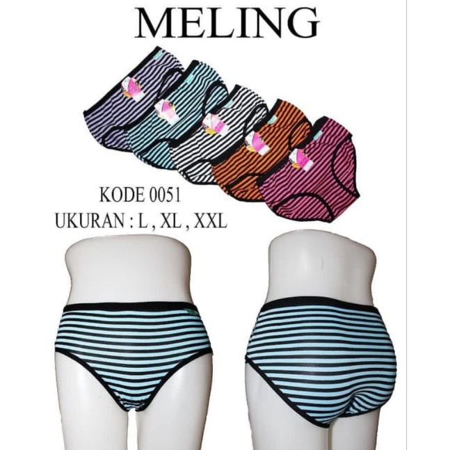 3 Pcs CD wanita Motif Garis-garis / CD Wanita Murah Garis-garis