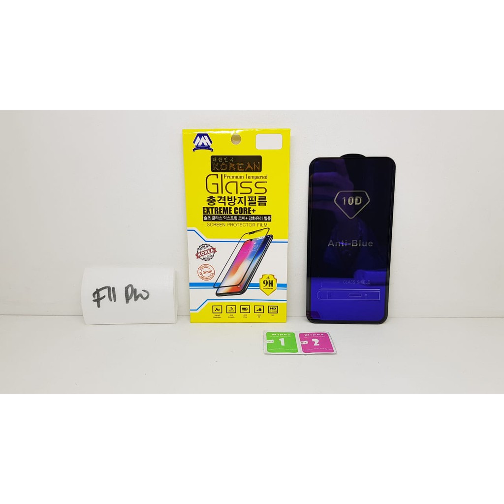 KOREAN Anti Blue Ray 10D Tempered Glass Oppo F11 Pro 6.53 inchi FULL SCREEN Oppo F11 Pro FULL GLUE