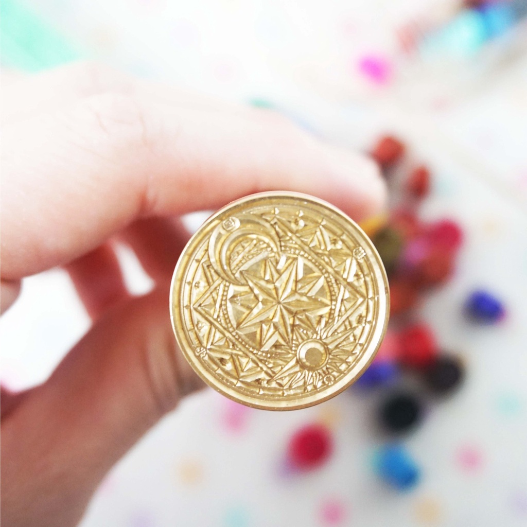 

Seal Wax Stamp DIY Paint Wax - Stempel Lilin Vintage Pattern Star Moon