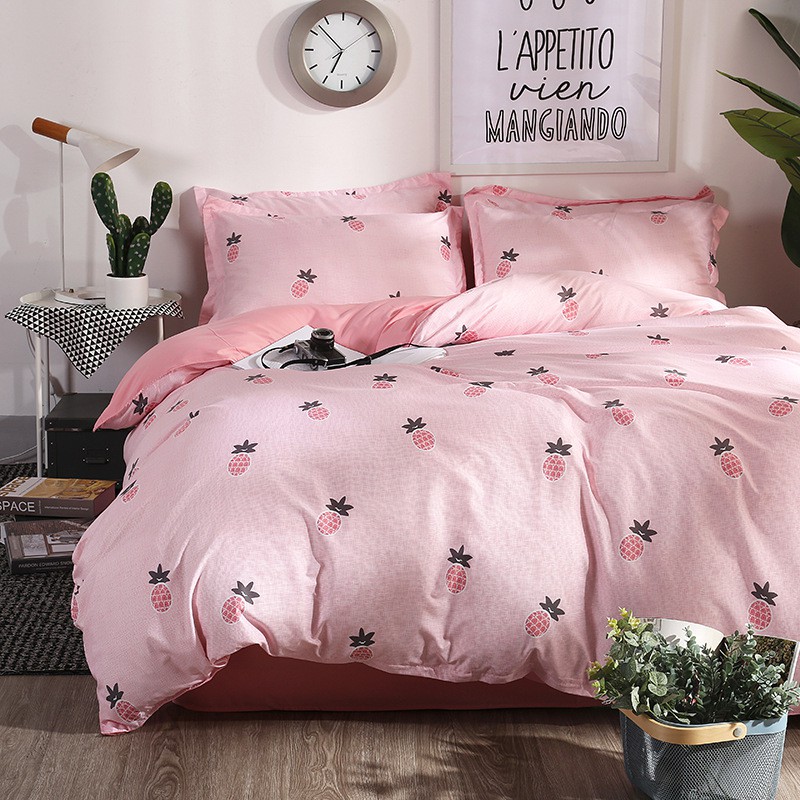 Set 4 In 1 Sprei 1 Sarung Bantal Dan 2pcs Sprei Tempat Tidur Dengan Bahan Halus Gambar Motif Shopee Indonesia