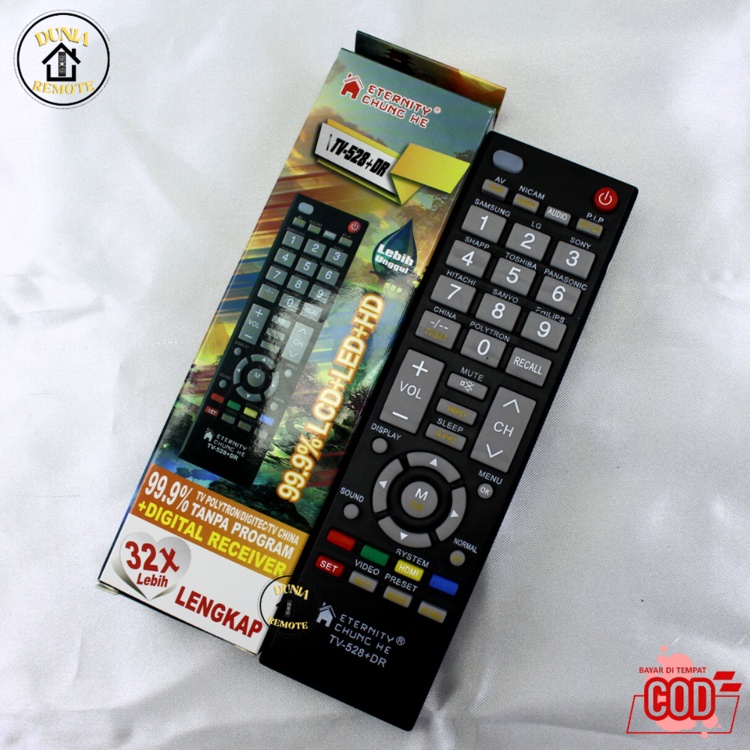 Remot Remote TV MULTI Tabung LCD LED +DIGITAL RECEIVER UNIVERSAL Chunghe 528+