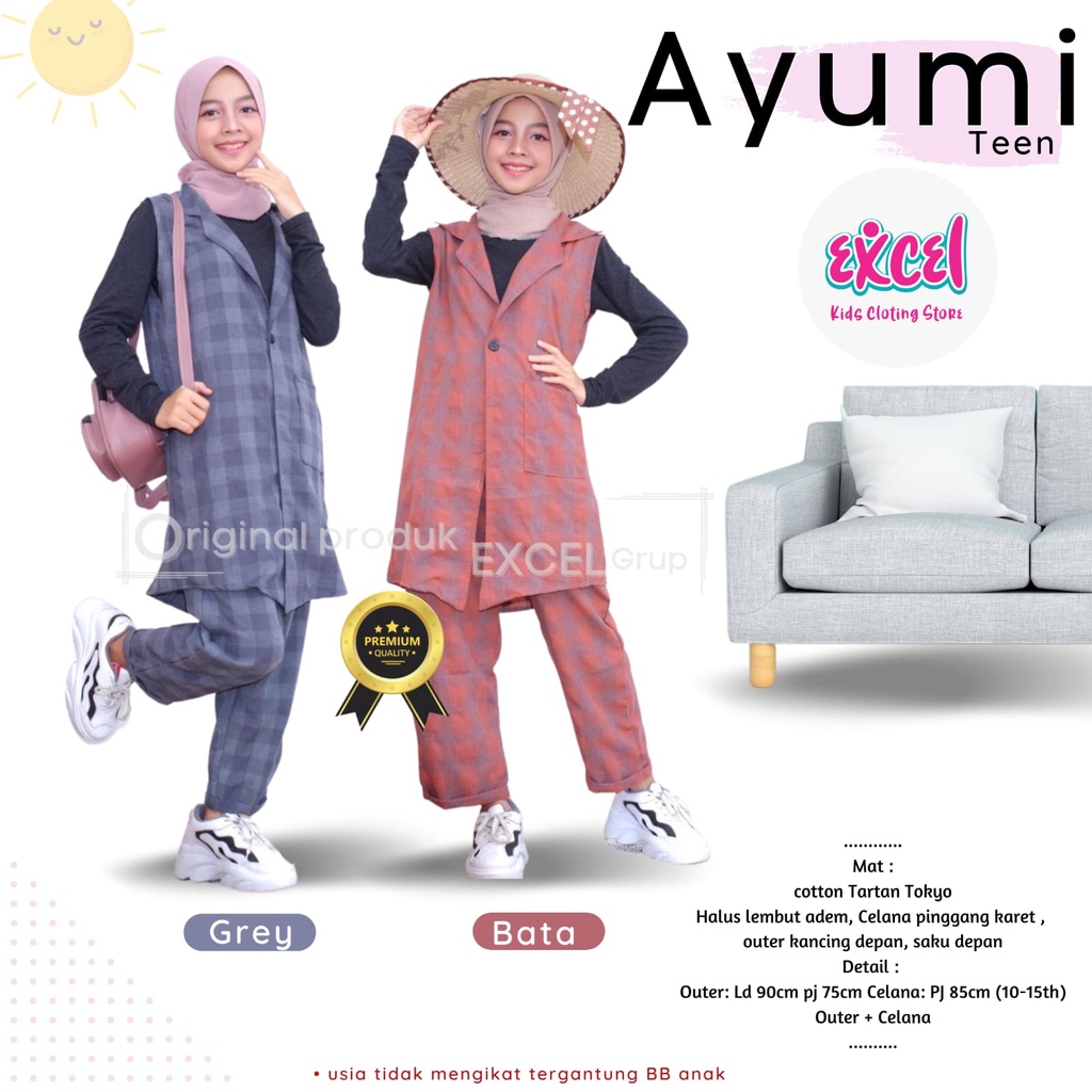 COD Setelan Outer Anak Remaja Dan Celana Panjang Ayumi Set_Kiddos Kids