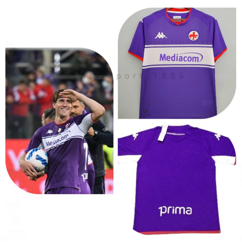 Jersey Baju Bola Kit AC Fiorentina Home Shirt Kandang 2021 2022 La Viola 2021/22 Import Tim Mediok0e