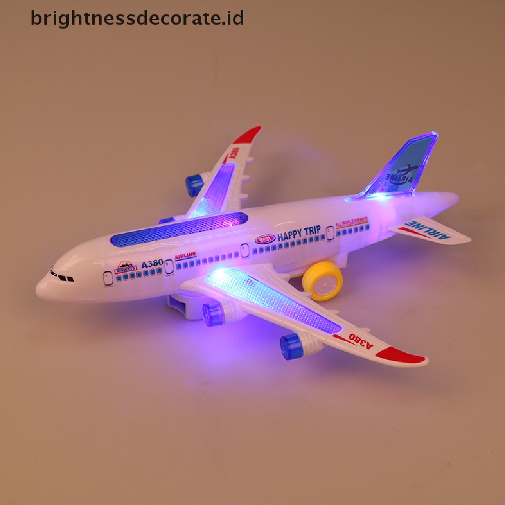 Mainan Pesawat Airbus A380 Elektrik Bahan Plastik Dengan Lampu Dan Suara Untuk Anak