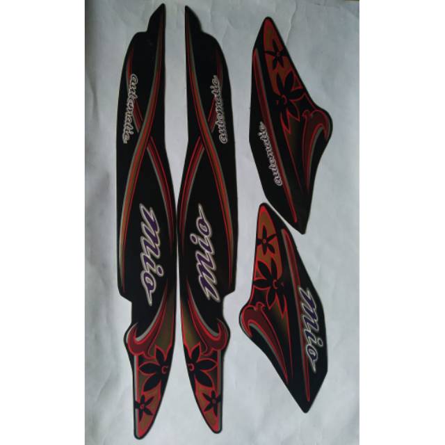 stiker striping yamaha mio sporty kembang 2005 hitam