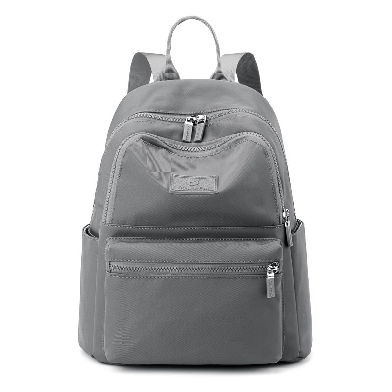 COLORFUL FOX laptop 0483 Backpack Tas Ransel Sekolah Wanita nilon Anti Air Tas Selempang Wanita  Tas original-Abu