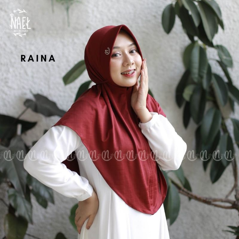 (Ori Nael) RAINA •jilbab instan jersey ayrine•jilbab instan pet tali kepang