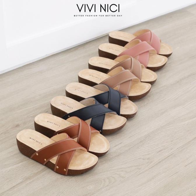 Vivi Nici Sandal Wedges Wanita Zela 03 PROMO