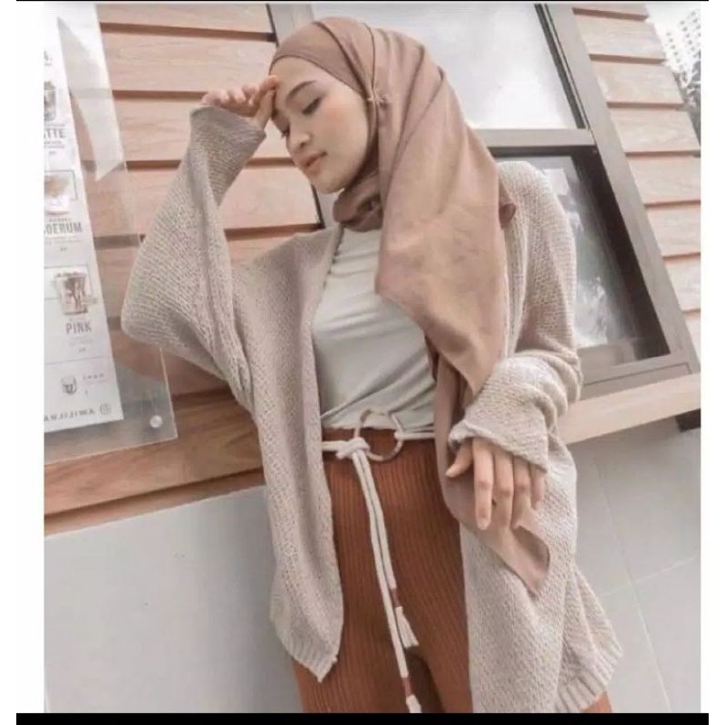 Cardigan batwing rajut