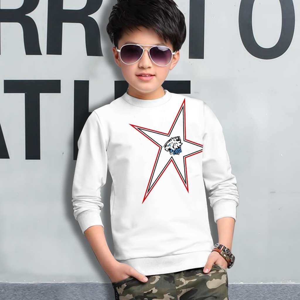 Switer Evos Bintang Terbaru / Sweater Anak Laki-laki /  Sweeter Gaming Bahan Babyterry / FLAVA_STORE