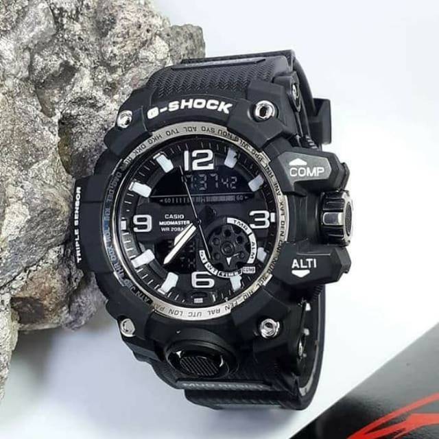 Jam Tangan Sport Casio Gshock GG1000 Water Resist Renang - Hitam lis Putih