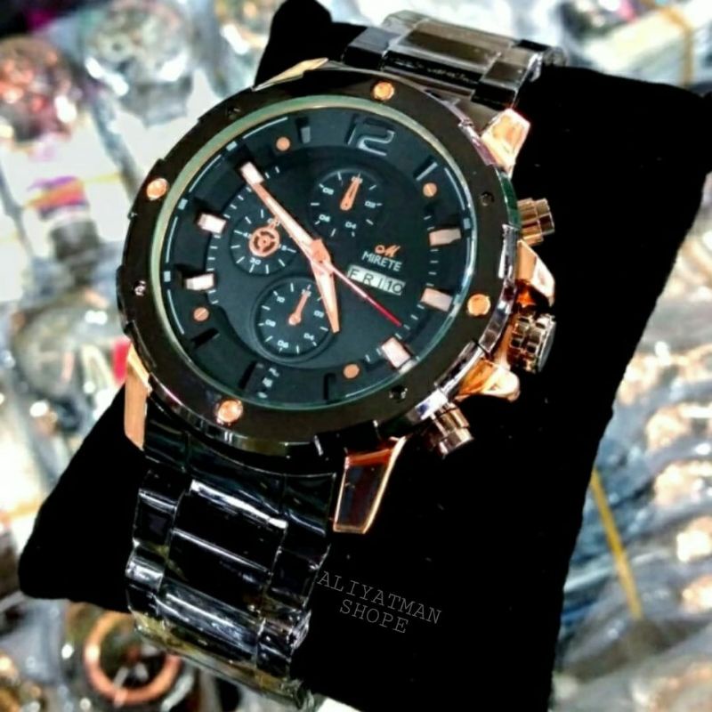 Jam Tangan Mirete Sporty Analog Import !! Strap Rantai Tahan Air Jam Tangan Cowok Anti Air MIRETE Terbaru Jam Tangan Cowok Kasual Water Resistant | Jam Tangan MIRETE Pria Tanggal Hari Aktif Free box / Jam Tangan Pria Murah / Jam Tangan Original MIRETE