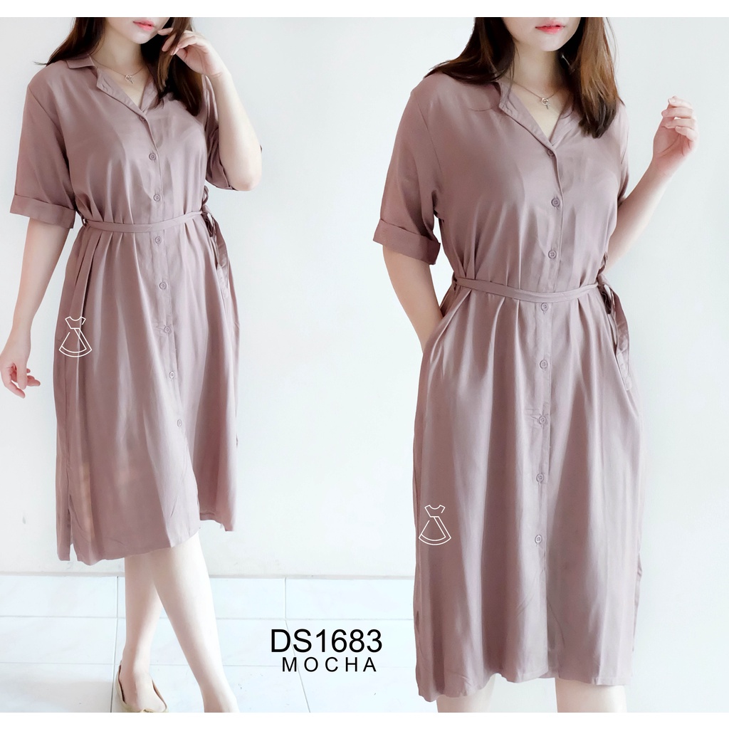 DS1683 - Dress Casual Rayon Twill Adem Korean Style Busui Friendly