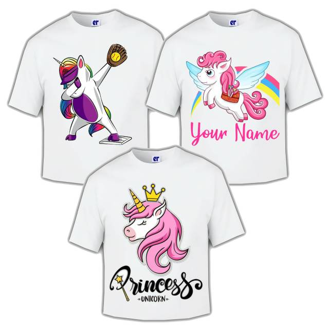 Kaos unicorn kaos ultah bisa couple keluarga gratis cetak nama