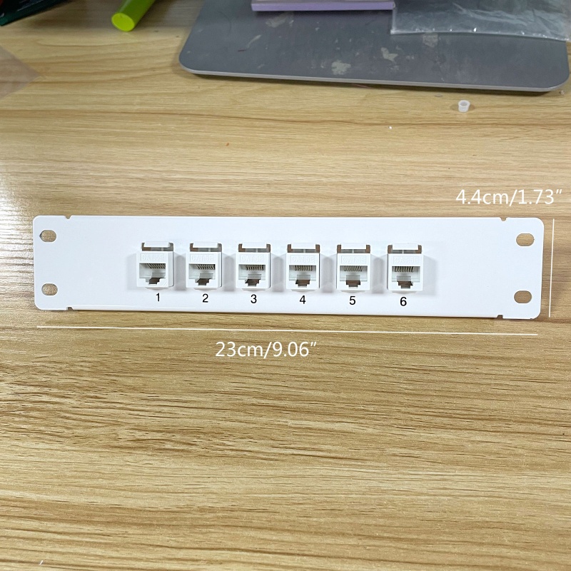 Vivi Patch Panel 6port CAT5e 10G Support 1U Patch Panel UTP 19inch Wallmount Atau Rackmount Punch Down Block Untuk CAT5e