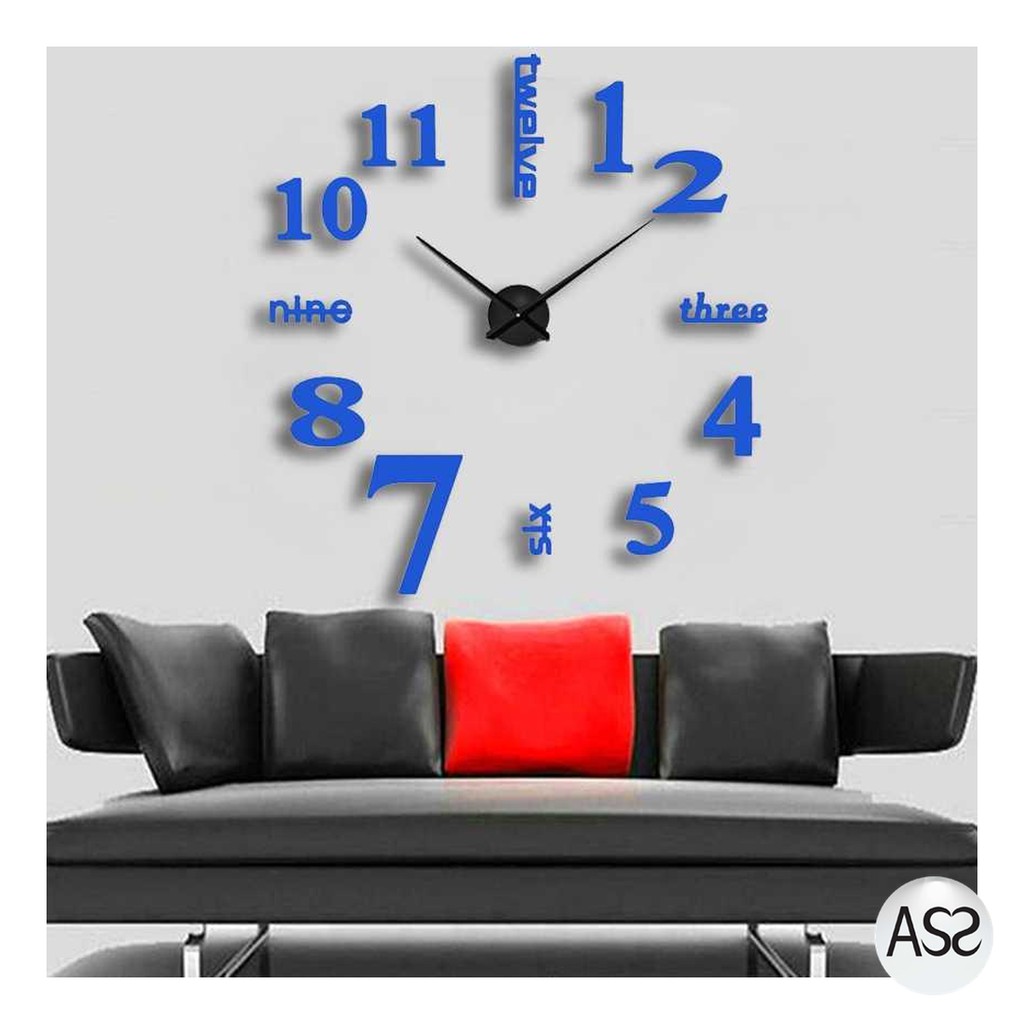 ASS Shop - Jam Dinding DIY Giant Wall Clock 50-60cm Model English Word - DIY-10